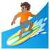 🏄🏽 person surfing: medium skin tone display on Google